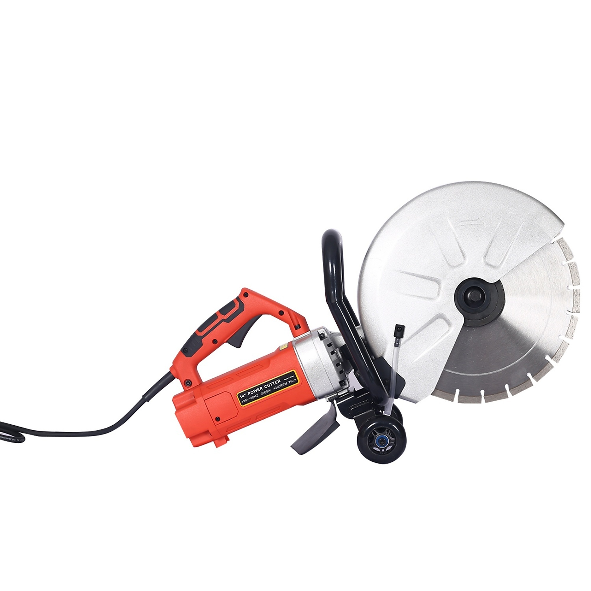 14 Electric Cut-Off Saw, Wet/Dry, 3000W, with Water Line Attachment